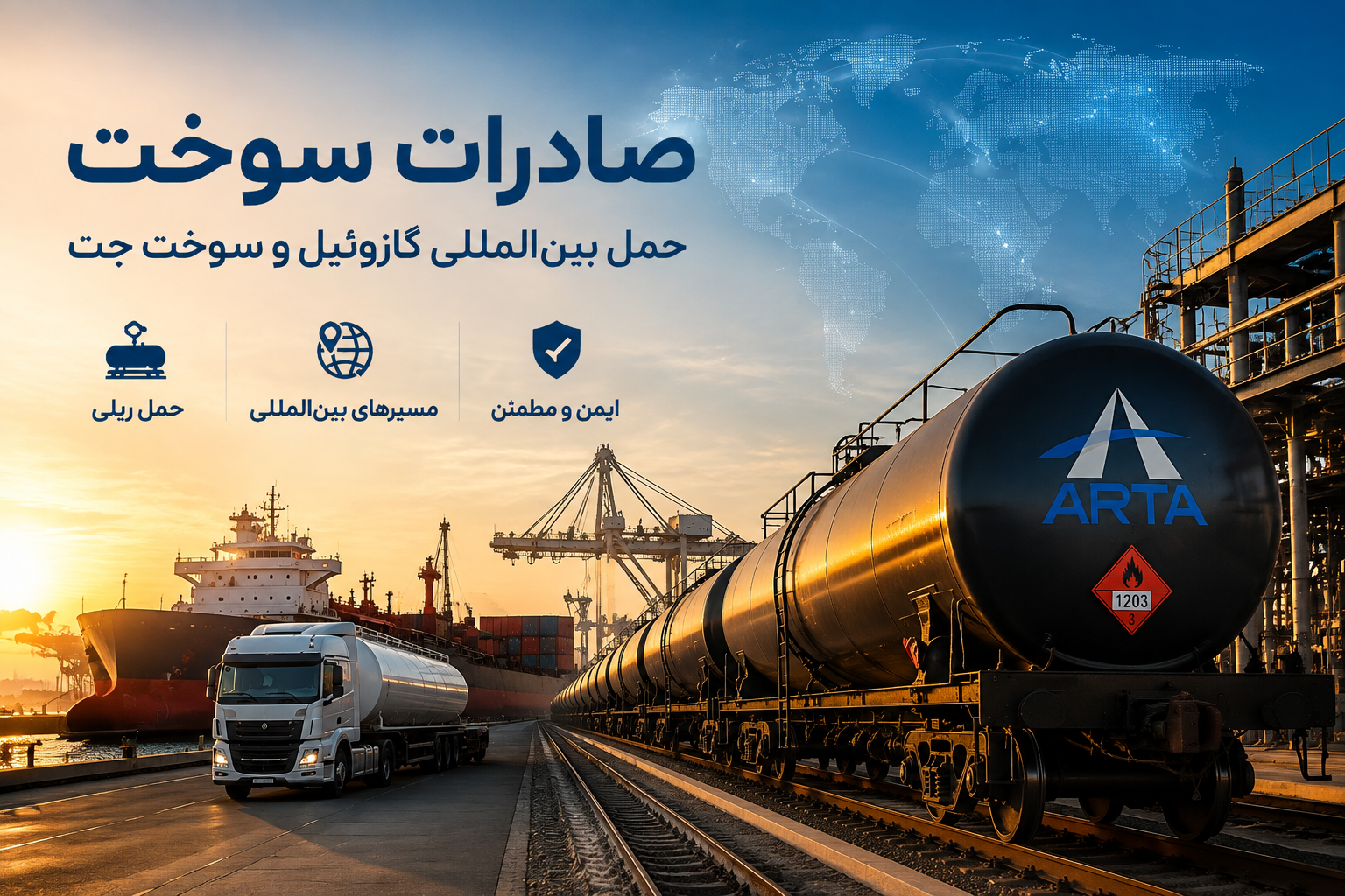 صادرات سوخت و حمل‌ونقل بین‌المللی آن؛ راهنمای گازوئیل، سوخت جت و انتخاب مسیر